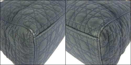 Auth Christian Dior Logos LADY DIOR Cannage Hand Bag Black F/S 24802e Deal in US.